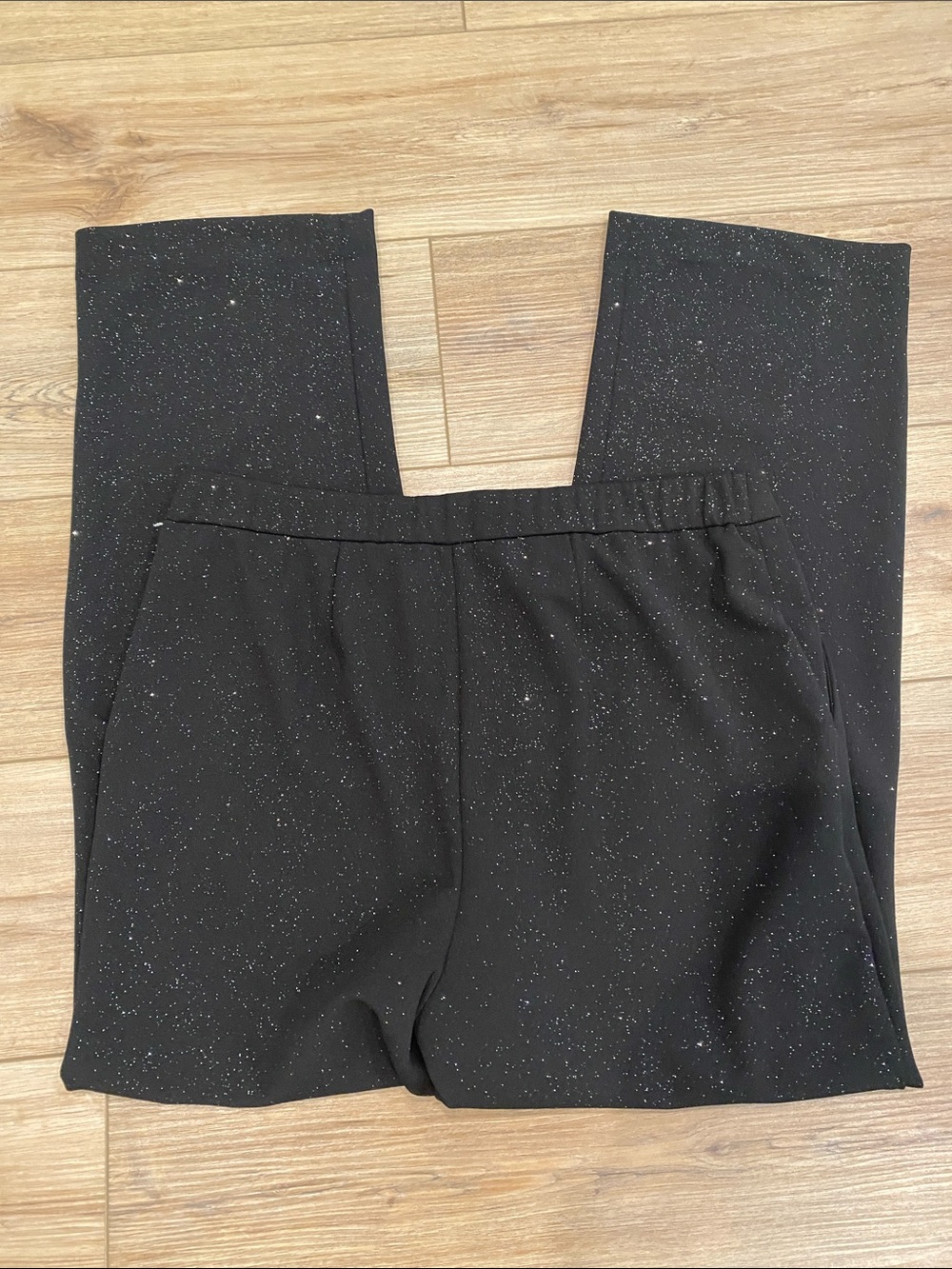 Talbots Black Sparkle Pants Silver Glitter Sz 10 Petite - Picture 4 of 5